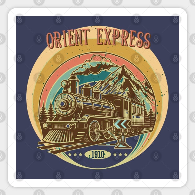 RETRO TRAIN Magnet by CatCoconut-Art